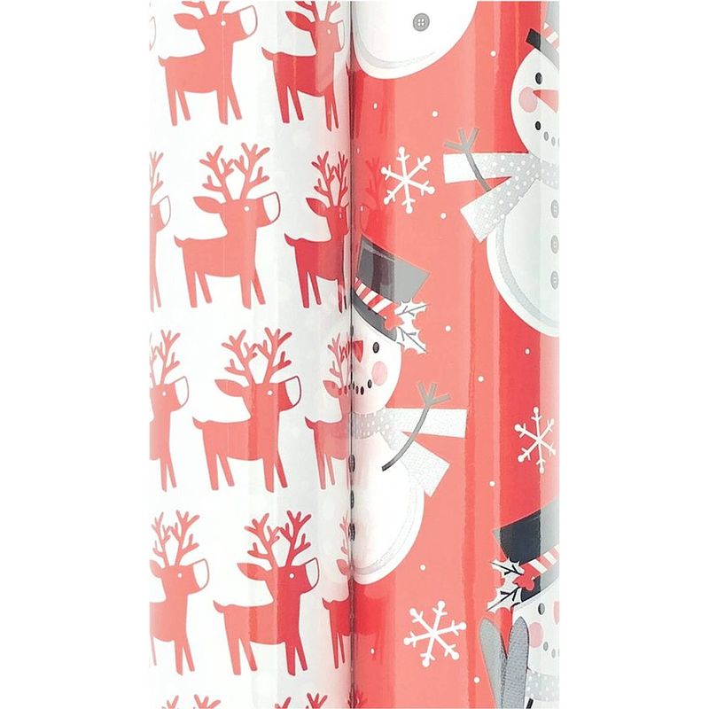 Foto van Kerstmis cadeaupapier - assortiment inpakpapier voor kerst - 6 meter x 70 cm - 2 rollen