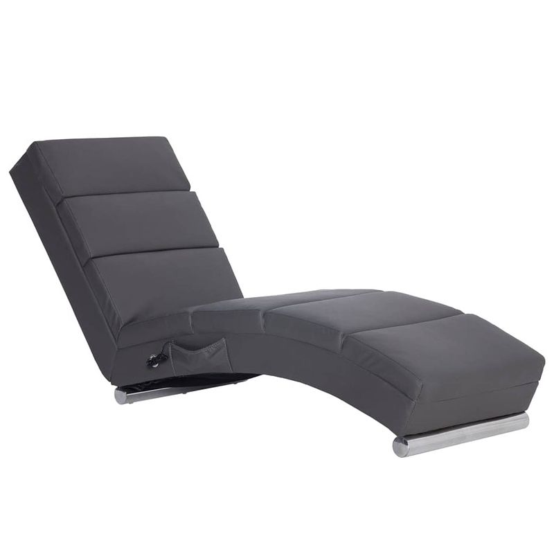 Foto van Vidaxl massage chaise longue kunstleer grijs