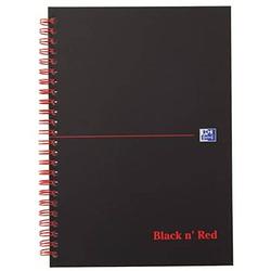 Foto van Oxford black n's red spiraalblok karton, 140 bladzijden ft a5, geruit 5 mm