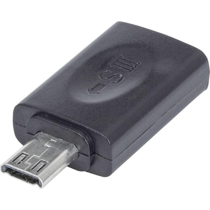 Foto van Manhattan usb 2.0 adapter [1x micro-usb 2.0 b stekker - 1x micro-usb 2.0 b bus] 151481