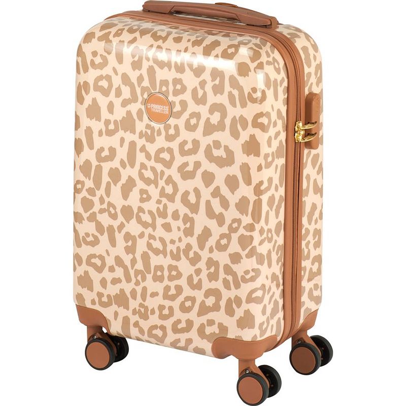 Foto van Princess traveller leopard - handbagagekoffer - crème/taupe - s - 55cm