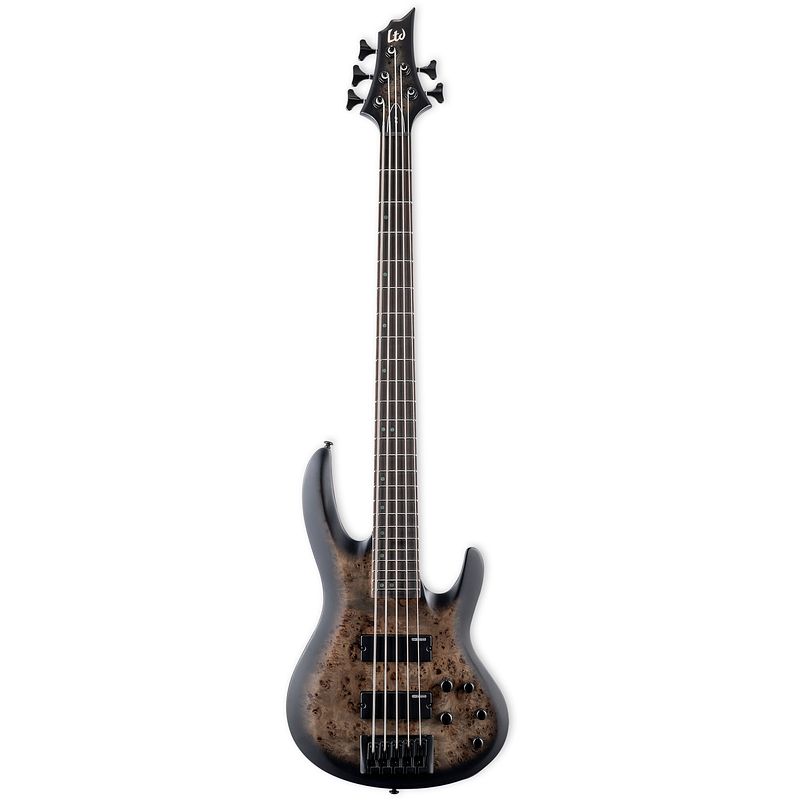 Foto van Esp ltd b-5 ebony charcoal burst satin 5-snarige elektrische basgitaar