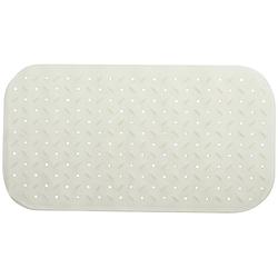 Foto van Msv douche/bad anti-slip mat badkamer - rubber - wit - 36 x 76 cm - badmatjes