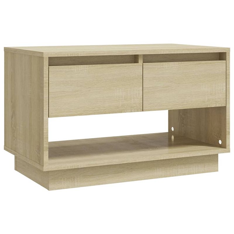 Foto van The living store tv-meubel - sonoma eiken - 70 x 41 x 44 cm - 2 lades - 1 open vak