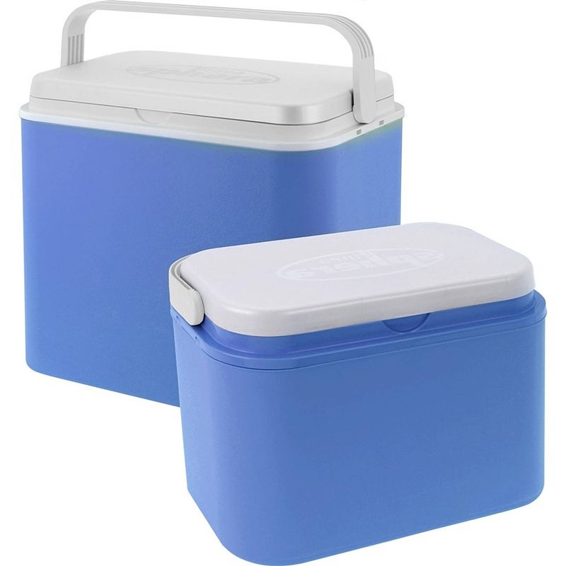 Foto van 2x koelboxen kunststof 10/24 liter - koelboxen set 2 stuks