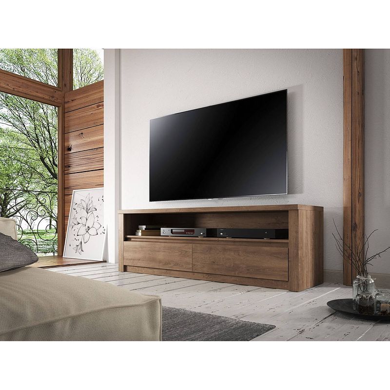 Foto van Meubella - tv-meubel monaco - eiken - 130 cm