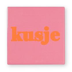 Foto van Siertegel kusje - roze/oranje - 10x10x0.5 cm