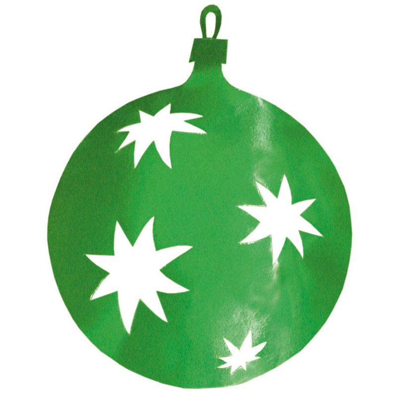 Foto van Kerstbal hangdecoratie groen 30 cm van karton - hangdecoratie