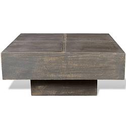 Foto van The living store houten salontafel retro - vierkant 68x68x30cm - massief mango