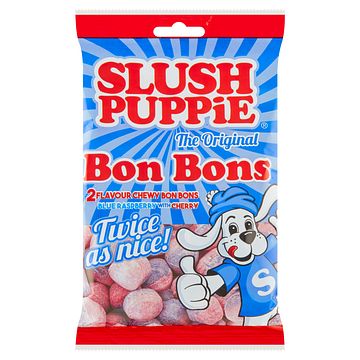 Foto van Slush puppie the original bon bons blue raspberry with cherry 100g bij jumbo