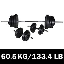 Foto van Vidaxl barbell- en dumbbellset 60,5 kg