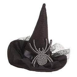 Foto van Rubies halloween heksenhoed - mini hoedje op diadeem - one size - zwart - meisjes/dames - verkleedhoofddeksels