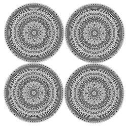 Foto van 4x stuks ibiza stijl ronde placemats van vinyl d38 cm grijs - placemats