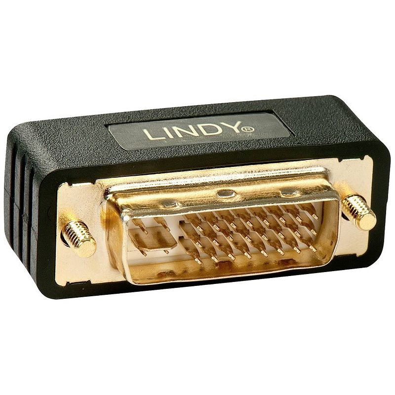 Foto van Lindy 41099 dvi adapter [1x dvi-stekker 24+5-polig - 1x dvi-bus 24+5-polig] zwart