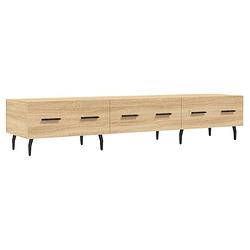 Foto van The living store televisiekast sonoma eiken - 150x36x30 cm - stevig hout en ijzer