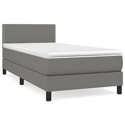 Foto van The living store boxspringbed - comfort - bed - 193 x 90 x 78/88 cm - donkergrijs - pocketvering matras - middelharde