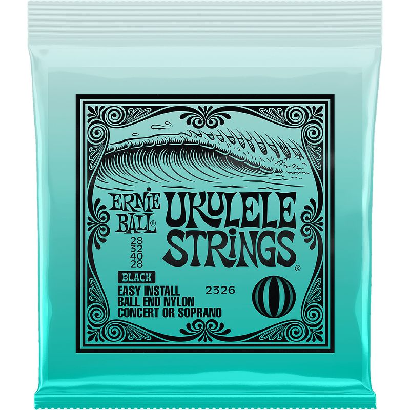 Foto van Ernie ball 2326 ukulele strings black concert ukelele snarenset