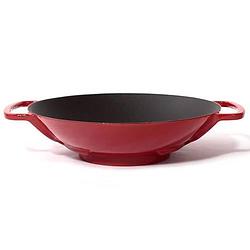 Foto van Gietijzeren wok rood, 35cm - sürel