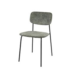 Foto van Hoyz collection - stoel open rug ronde buis 4 stuks - mosgroen velours