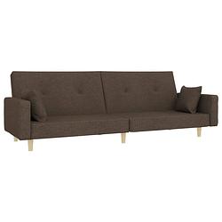 Foto van The living store bedbank - slaapbank - 220x84.5x69 cm - taupe