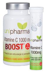 Foto van Unipharma vitamine c 1000mg boost capsules + bruistabletten combiproduct