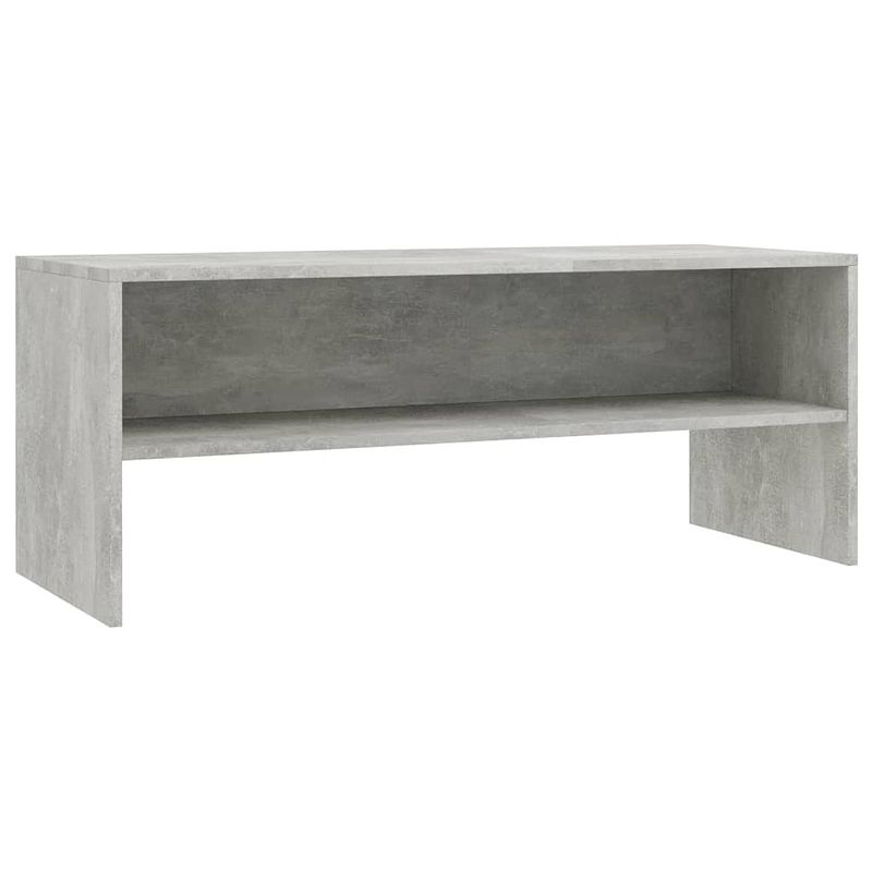 Foto van The living store tv-meubel vintage - bewerkt hout - 100x40x40 cm - betongrijs