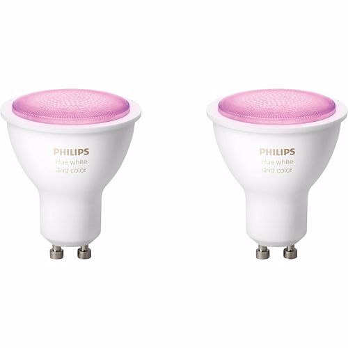 Foto van Philips hue gu10 2-pack wit en gekleurd licht