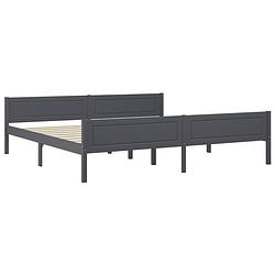 Foto van The living store bedframe grenenhout grijs - 206x206x63 cm - montage vereist