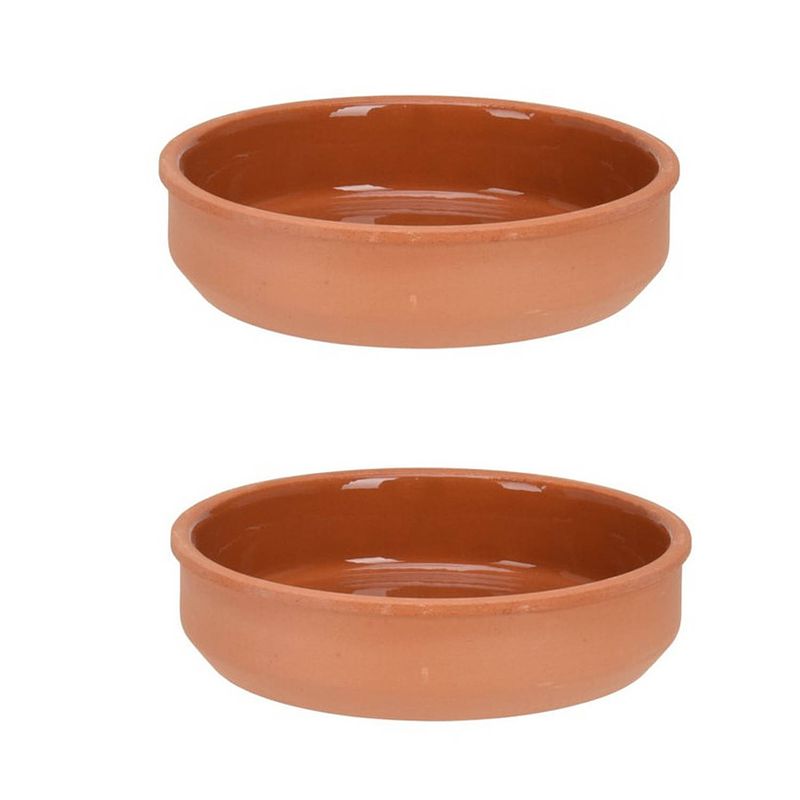 Foto van 4x tapas schaaltjes 450 ml terracotta 16 x 4 cm - snack en tapasschalen