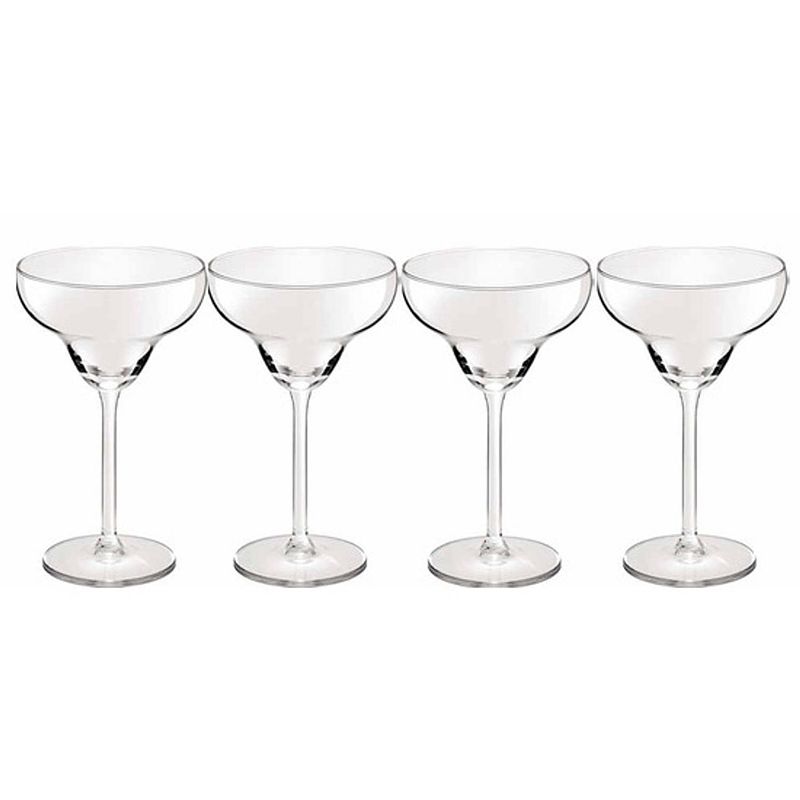 Foto van 4x cocktailglazen transparant 300 ml margarita - cocktailglazen