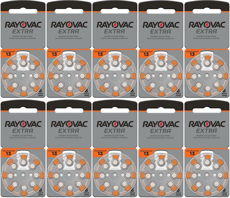 Foto van Rayovac gehoorapparaat batterijen type 13 (oranje) - 10 x 8 stuks