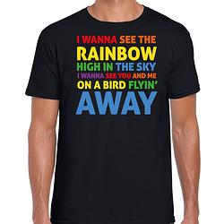 Foto van Bellatio decorations gay pride t-shirt - heren - zwart - rainbow - lhbti s - feestshirts