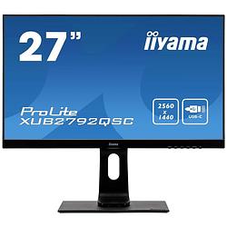 Foto van Iiyama xub2792qsc-b1 led-monitor 68.6 cm (27 inch) energielabel f (a - g) 2560 x 1440 pixel wqhd 4 ms usb, hdmi, displayport, hoofdtelefoon (3.5 mm jackplug)