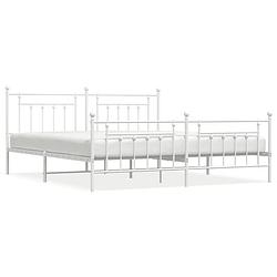 Foto van The living store bedframe - klassiek - metaal - wit - 207x206x97 cm - geen matras inbegrepen