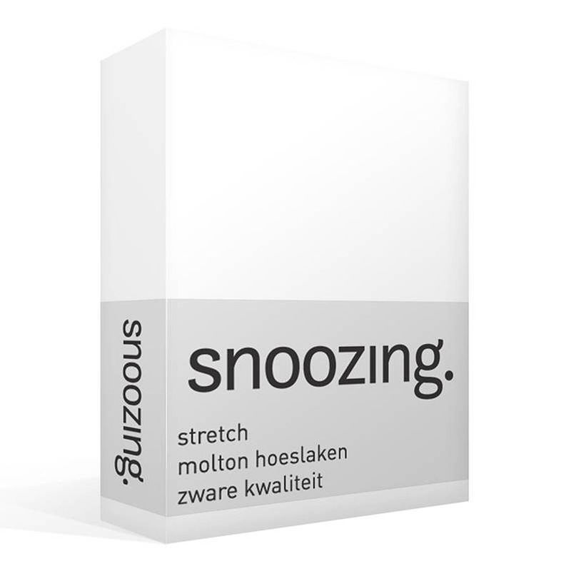 Foto van Snoozing - stretch - molton - hoeslaken - lits-jumeaux - 180x210/220 cm of 200x200 cm - wit