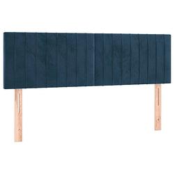 Foto van Vidaxl hoofdborden 2 st 72x5x78/88 cm fluweel donkerblauw