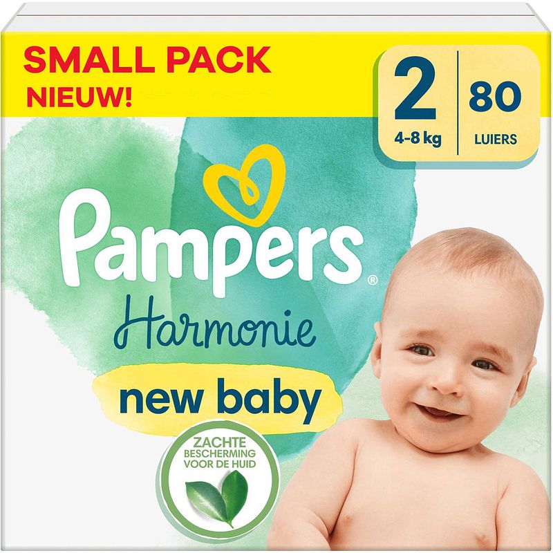 Foto van Pampers - harmonie - maat 2 - small pack - 80 stuks - 4/8 kg