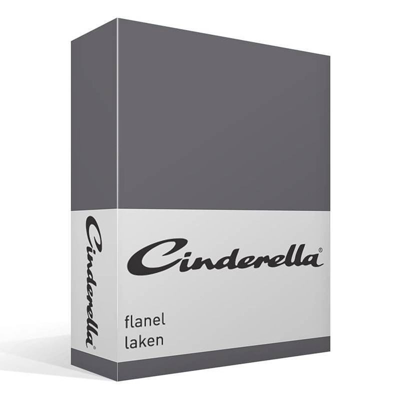 Foto van Cinderella flanel laken - 100% geruwde flanel-katoen - 1-persoons (160x260 cm) - grijs