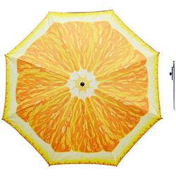 Foto van Parasol - sinaasappel fruit - d160 cm - incl. draagtas - parasolharing - 49 cm - parasols