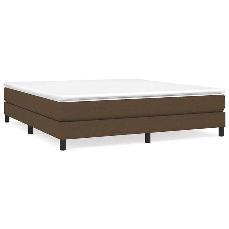 Foto van The living store boxspringbed - bedframe donkerbruin - bedmatras pocketvering - topmatras wit - 203x180x25 cm