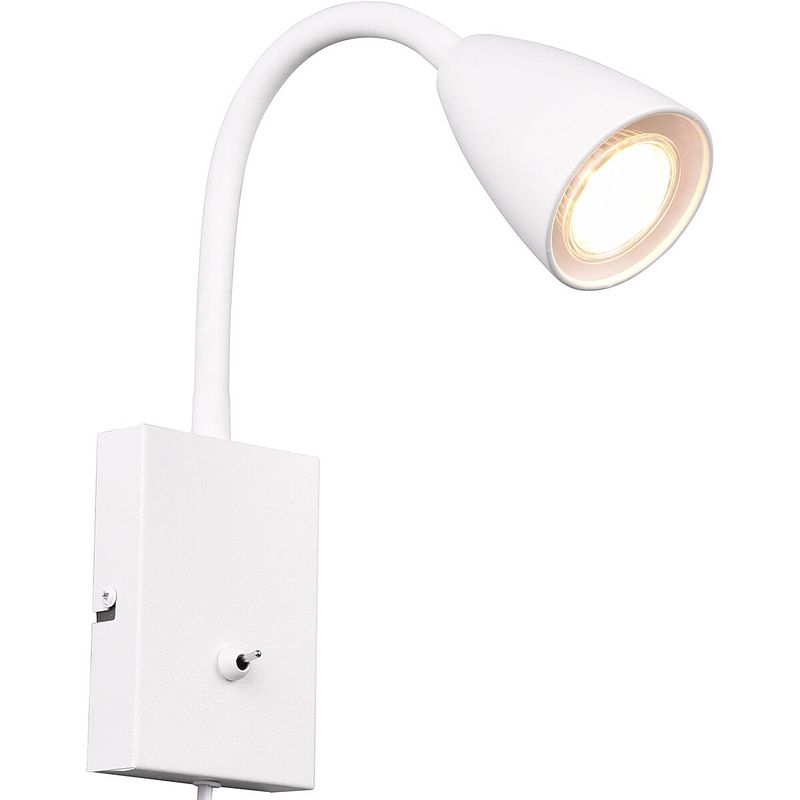 Foto van Led wandspot - wandverlichting - trion wolly - gu10 fitting - 1-lichts - rechthoek - mat wit - aluminium