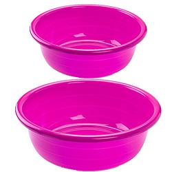 Foto van Voordeel set multi-functionele kunststof afwas teiltjes roze in 2-formaten - afwasbak