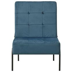 Foto van The living store relaxstoel velvet - blauw/zwart - 65x79x87cm - ergonomisch design