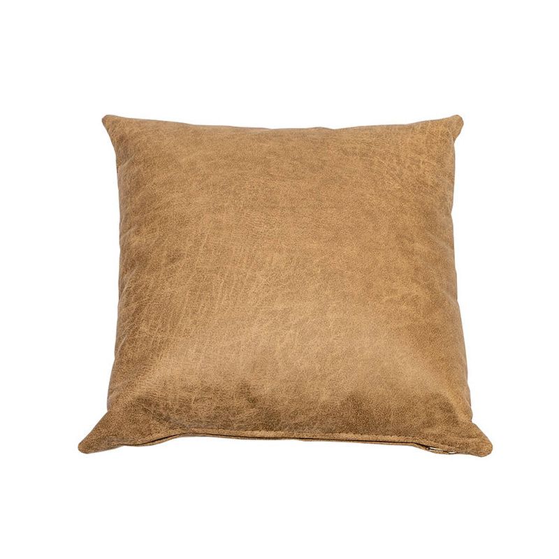 Foto van Bronx71 sierkussen kyla eco-leer beige 45 x 45 cm.