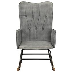 Foto van Infiori schommelstoel in vintage stijl canvas grijs