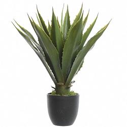 Foto van Groene agave kunstplanten in zwarte pot 55 cm - kunstplanten