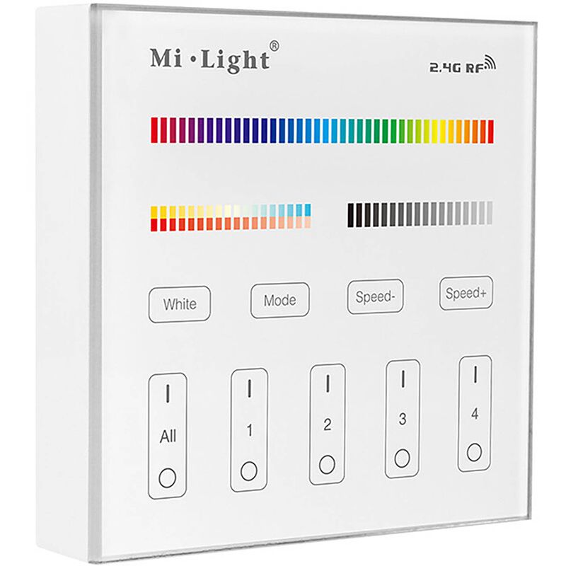 Foto van Mi-light miboxer - smart touch wandbediening - rgb+cct - 4 zone - mat wit