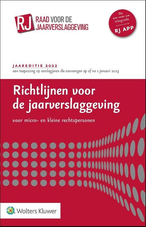 Foto van Richtlijnen voor de jaarverslaggeving voor micro- en kleine rechtspersonen 2022 - paperback (9789013168273)