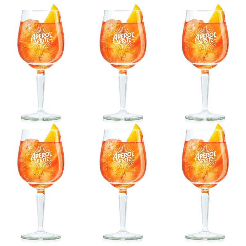 Foto van Aperol spritz glazen - 450 ml - 6 stuks