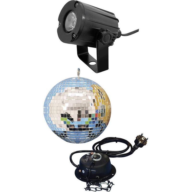 Foto van Eurolite 50101856 led spiegelbolset met led-verlichting, met motor 20 cm